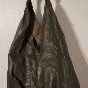 Olive Leather Hobo Bag